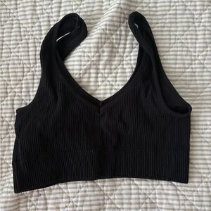 Aerie Black Ribbed Activewear Top